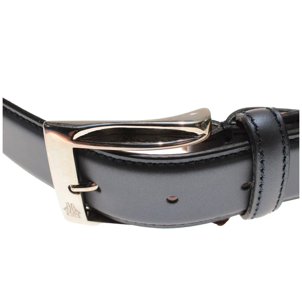 Di Bianco NWT Cut to Size Dress Belt In Solid Navy Blue Leather One Size
